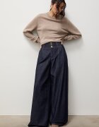 Answear.LAB дънки wide leg дамски тъмносини