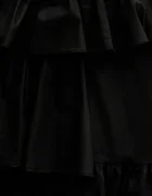 Answear.LAB Памучна пола в черно среднодълга разкроена