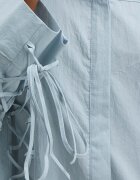Answear.LAB Памучна риза дамска в синьо със свободна кройка с класическа яка