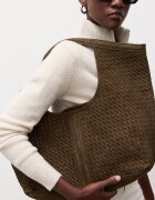Answear.LAB шопинг чанта дамска от имитация на велур зелена