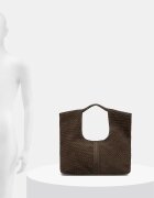 Answear.LAB шопинг чанта дамска от имитация на велур зелена