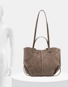 Answear.LAB шопинг чанта дамска от кожа сива