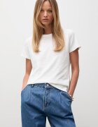 Answear.LAB тениска basic дамска от памук с еластан бяла