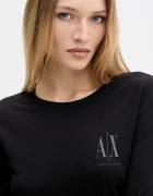 Armani Exchange Памучна блуза с дълги ръкави в черно XW001450 AF10356