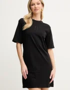 Armani Exchange Памучна рокля в черно къса със стандартна кройка XW000825 AF10356