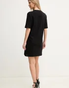 Armani Exchange Памучна рокля в черно къса със стандартна кройка XW000825 AF10356