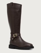 Barbour ботуши под коляното с равна подметка дамски от кожа Theodora кафяви LFO0783BR99