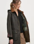 Barbour дълго яке дамско от памук HIGHCLERE зелено LWX1262