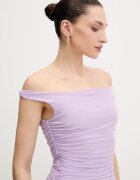 Bardot рокля с голи рамене виолетова 59512DB
