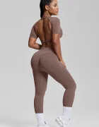 betterme клин за йога дамски Ultrasculpt кафяв с висока талия LEG00040