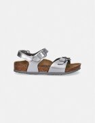 Birkenstock сандали за деца кожа Rio AS Kids Flowers сребърни 1031702