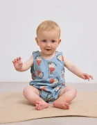 Bobo Choses Бебешки памучен къс гащеризон Morning Egg