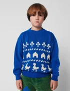 Bobo Choses Детски памучен пуловер Farm jacquard