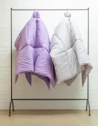 bongusta Памучно покривало Puffy 150 x 200 cm в сиво