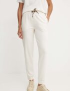 BOSS домашен панталон дамски CP Stripe Pants Cuff бежов с висока талия 50524759