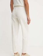 BOSS домашен панталон дамски CP Stripe Pants Cuff бежов с висока талия 50524759