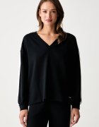 BOSS домашен суичър дамски с модал TONE_Sweatshirt черен 50566092