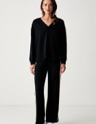 BOSS домашен суичър дамски с модал TONE_Sweatshirt черен 50566092