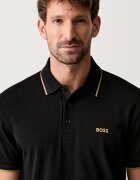 BOSS Green тениска с яка мъжка от памук Paddy черна 50469055