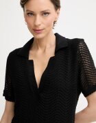 BOSS Orange рокля с памук C Eloa черна с изчистена шарка 50556367