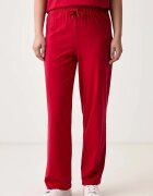 BOSS спортен панталон дамски от памук с еластан CI Pants червен с висока талия 50520148