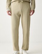 BOSS спортен панталон мъжки с памук Waffle Pants зелен със стандартна талия 50535877