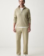 BOSS спортен панталон мъжки с памук Waffle Pants зелен със стандартна талия 50535877