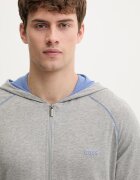 BOSS суичър с цип и качулка мъжки от памук с еластан Mix&Match Jacket H сив 50515313