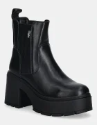 Buffalo Боти челси Mila Chelsea в черно с дебел ток 1220083-BLK