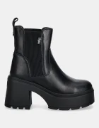 Buffalo Боти челси Mila Chelsea в черно с дебел ток 1220083-BLK