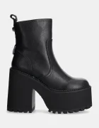 Buffalo Боти Killah Zip Boot Mid в черно с дебел ток 1622374-BLK