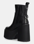 Buffalo Боти Killah Zip Boot Mid в черно с дебел ток 1622374-BLK