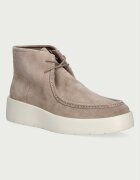 Calvin Klein боти дамски от велур FLATF LACE UP APR CUT BOOT бежови HW0HW03273