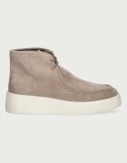 Calvin Klein боти дамски от велур FLATF LACE UP APR CUT BOOT бежови HW0HW03273