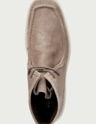 Calvin Klein боти дамски от велур FLATF LACE UP APR CUT BOOT бежови HW0HW03273
