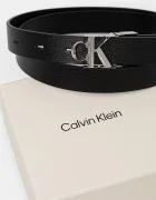 Calvin Klein Двустранен колан дамски от кожа черен