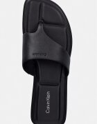 Calvin Klein джапанки дамски от кожа FLAT SANDAL THONG LTH черни HW0HW02866