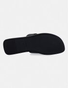 Calvin Klein джапанки дамски от кожа FLAT SANDAL THONG LTH черни HW0HW02866