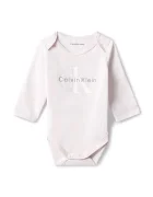 Calvin Klein Jeans боди за бебе от памук с еластан виолетово LVCKFJN01N
