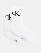 Calvin Klein Jeans чорапи дамски с памук 2 броя бели 701228811