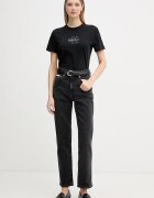 Calvin Klein Jeans дънки straight дамски черни LV047F708G