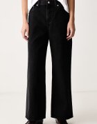 Calvin Klein Jeans дънки wide leg дамски черни LV047H706G