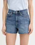 Calvin Klein Jeans Къс панталон дамски деним син високотален LV047F766G