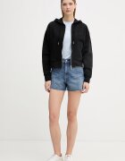 Calvin Klein Jeans Къс панталон дамски деним син високотален LV047F766G