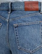 Calvin Klein Jeans Къс панталон дамски деним син високотален LV047F766G