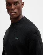 Calvin Klein Jeans Памучен пуловер мъжки в черно LV04RD314G