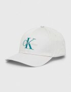 Calvin Klein Jeans Памучна шапка с козирка в бяло с апликация K50K510061