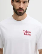 Calvin Klein Jeans Памучна тениска в бяло с апликация LV04RC808G