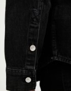 Calvin Klein Jeans риза мъжка от деним черна с изчистена шарка LV04RF709G