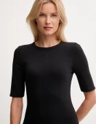 Calvin Klein Jeans рокля от памук с еластан черна LV047D217G